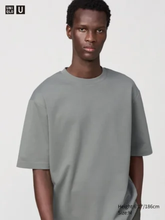Unisex AIRism bomulls-T-shirt i oversized-modell | Halvlånga ärmar