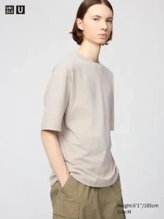 Unisex AIRism bomulls-T-shirt i oversized-modell | Halvlånga ärmar