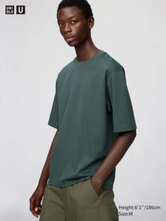 Unisex AIRism bomulls-T-shirt i oversized-modell | Halvlånga ärmar