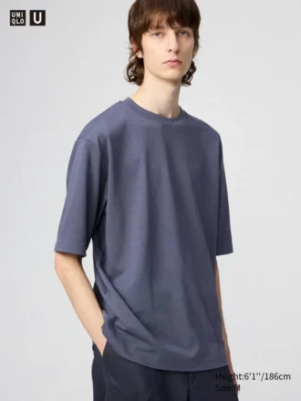 Unisex AIRism bomulls-T-shirt i oversized-modell | Halvlånga ärmar