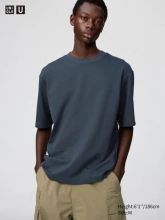 Unisex AIRism bomulls-T-shirt i oversized-modell | Halvlånga ärmar