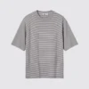 Unisex AIRism bomulls-T-shirt i oversized-modell med ränder Unisex AIRism bomulls-T-shirt i oversized-modell med ränder