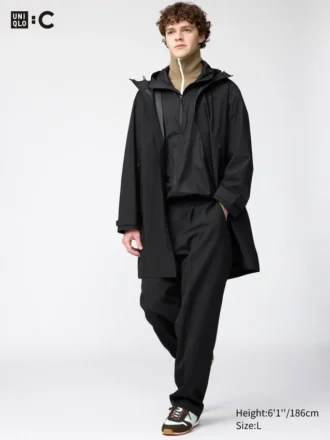 Unisex-byxor med veck och vid ben