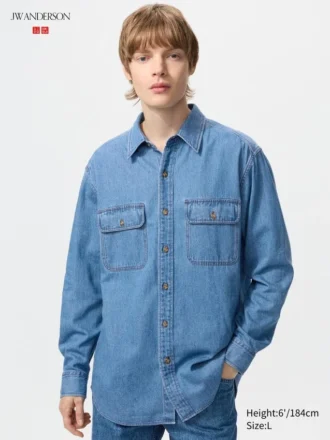 Unisex-jeansskjorta