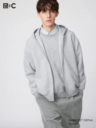 Unisex-luvtröja med hel dragkedja och huva