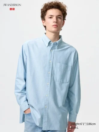 Unisex Oxford Oversized Skjortor | Randig Unisex Oxford Oversized Skjortor | Randig