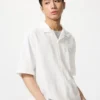 Unisex-skjorta i bomull och linne | Kortärmad med kort ärm Unisex-skjorta i bomull och linne | Kortärmad med kort ärm