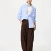 Unisex-skjorta i bredväv | Vanlig krage | Randig Unisex-skjorta i bredväv | Vanlig krage | Randig