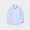 Unisex-skjorta i bredväv | Vanlig krage | Randig Unisex-skjorta i bredväv | Vanlig krage | Randig