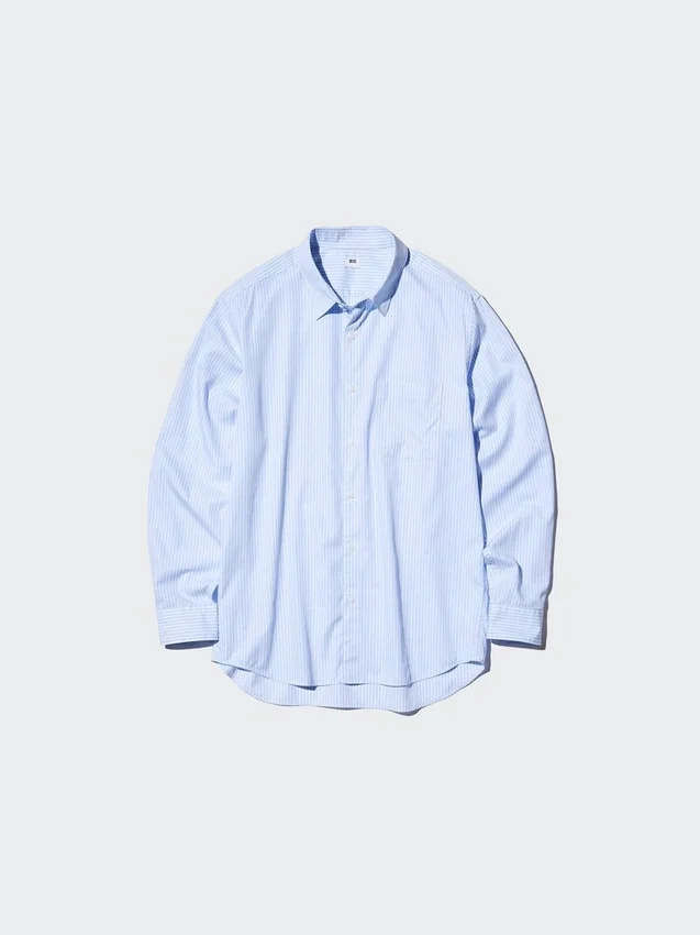 Unisex-skjorta i bredväv | Vanlig krage | Randig Unisex-skjorta i bredväv | Vanlig krage | Randig