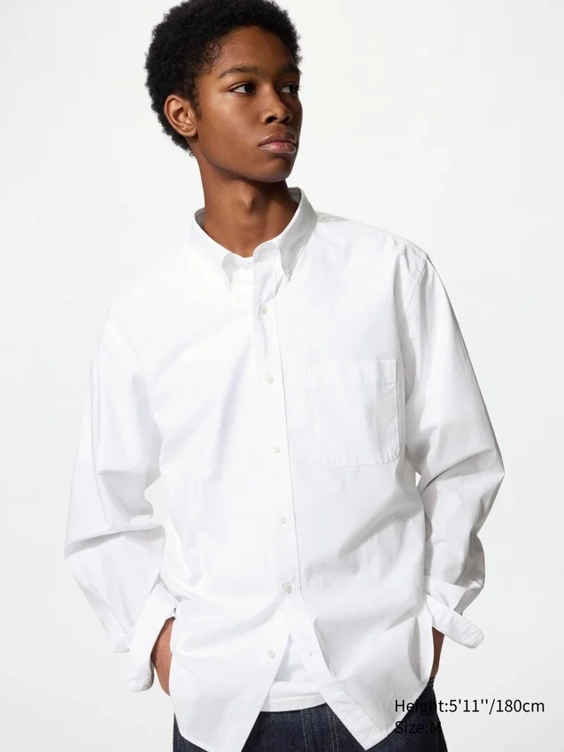 Unisex-skjorta i bredvävd bomull | Button Down Unisex-skjorta i bredvävd bomull | Button Down