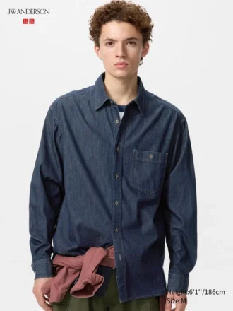 Unisex-skjorta i lätt denim