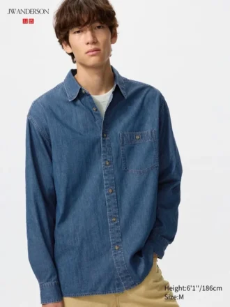 Unisex-skjorta i lätt denim