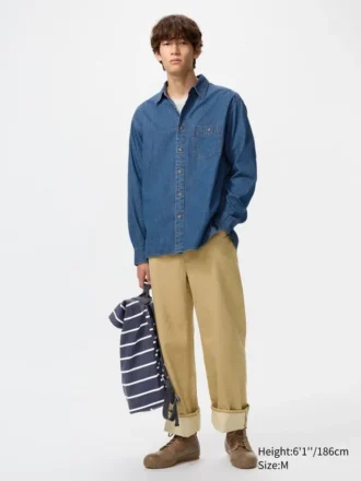 Unisex-skjorta i lätt denim