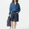 Unisex-skjorta i lätt denim Unisex-skjorta i lätt denim