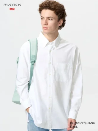Unisex-skjorta i oxfordtyg, oversized