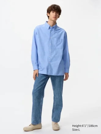 Unisex-skjorta i oxfordtyg, oversized