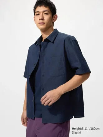 Unisex-skjorta i seersucker | Kortärmad med shorts