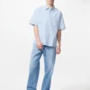 Unisex-skjorta i seersucker | Kortärmad | Randig Unisex-skjorta i seersucker | Kortärmad | Randig
