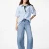 Unisex-skjorta i seersucker | Kortärmad | Randig Unisex-skjorta i seersucker | Kortärmad | Randig