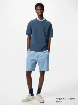 Unisex Stretch Easy Shorts | Denim | 8″