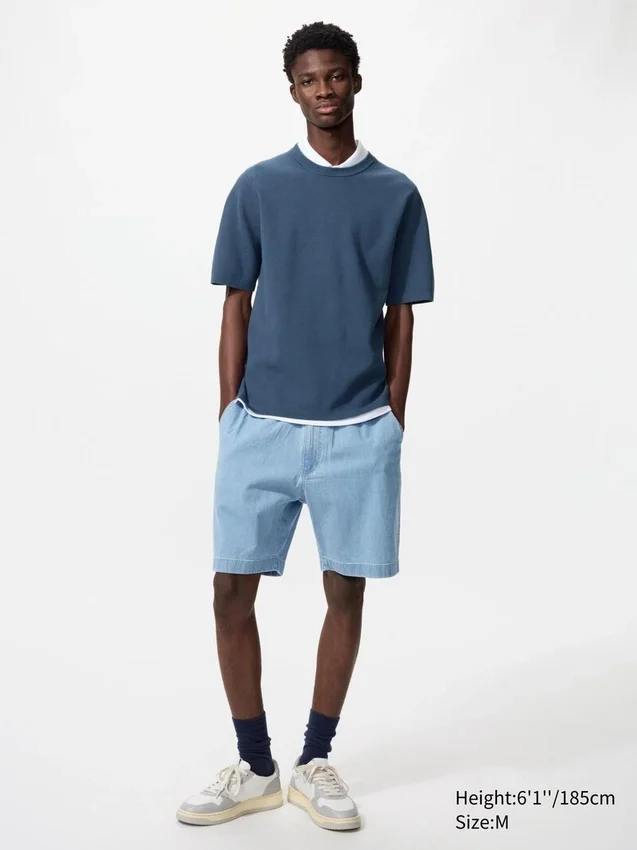 Unisex Stretch Easy Shorts | Denim | 8″ Unisex Stretch Easy Shorts | Denim | 8″