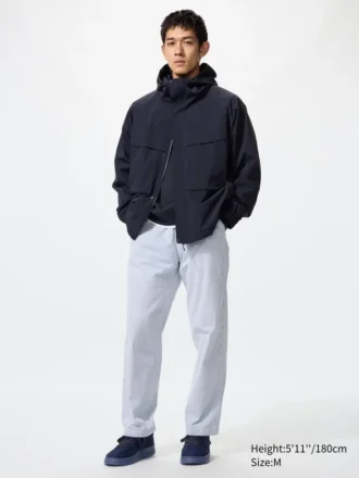 Unisex stretchiga, bekväma ankellånga byxor | Seersucker