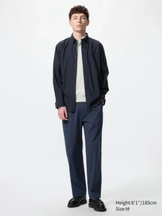 Unisex stretchiga, bekväma ankellånga byxor | Seersucker