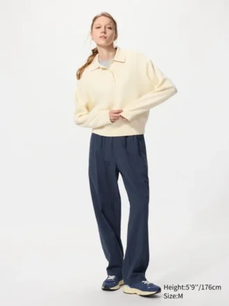 Unisex stretchiga, bekväma ankellånga byxor | Seersucker