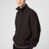 Unisex-sweatshirt med borstad insida och halv dragkedja