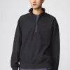 Unisex-sweatshirt med borstad insida och halv dragkedja