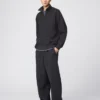 Unisex-sweatshirt med borstad insida och halv dragkedja