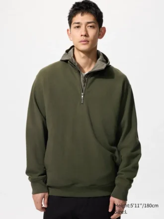 Unisex-Sweatshirt med halv dragkedja
