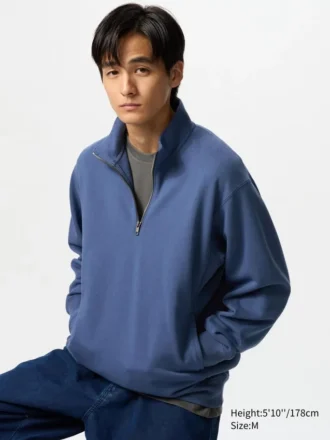 Unisex-Sweatshirt med halv dragkedja