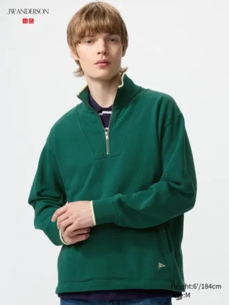 Unisex-tröja med halv dragkedja