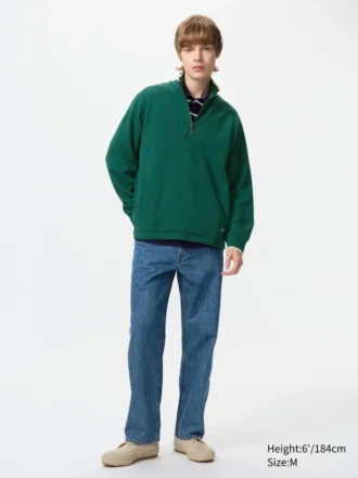 Unisex-tröja med halv dragkedja