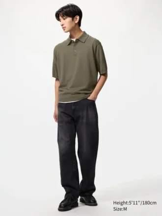 Unisex tvättbar stickad pikétröja | Kortärmad Unisex tvättbar stickad pikétröja | Kortärmad