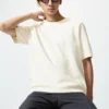 Unisex tvättbar T-shirt i ribbad Milano-stickning Unisex tvättbar T-shirt i ribbad Milano-stickning