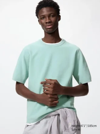 Unisex tvättbar T-shirt i ribbad Milano-stickning