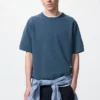Unisex tvättbar T-shirt i ribbad Milano-stickning Unisex tvättbar T-shirt i ribbad Milano-stickning