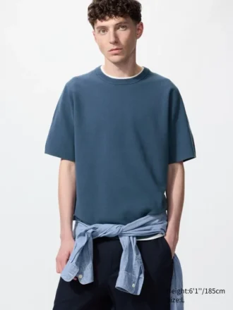 Unisex tvättbar T-shirt i ribbad Milano-stickning
