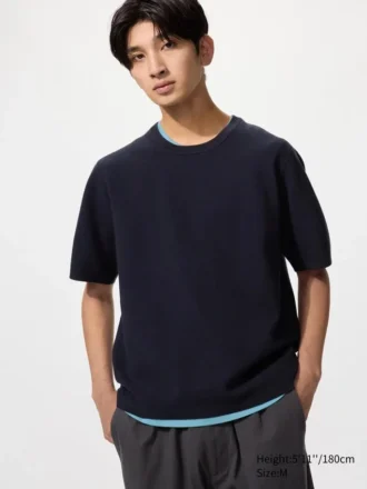 Unisex tvättbar T-shirt i ribbad Milano-stickning