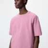 Unisex tvättbar T-shirt i ribbad Milano-stickning Unisex tvättbar T-shirt i ribbad Milano-stickning