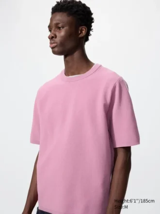 Unisex tvättbar T-shirt i ribbad Milano-stickning