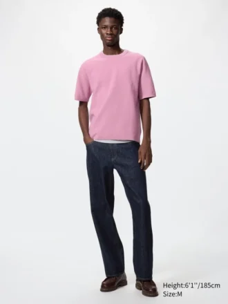 Unisex tvättbar T-shirt i ribbad Milano-stickning