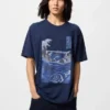 Unisex Ukiyo-E Blue UT grafisk T-shirt Unisex Ukiyo-E Blue UT grafisk T-shirt