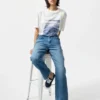 Unisex Ukiyo-E Blue Ut grafisk T-shirt