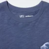Unisex Ukiyo-E Blue Ut grafisk T-shirt