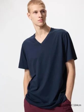 V-ringad T-shirt i Supima® Cotton för herr