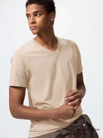 V-ringad T-shirt i Supima® Cotton för herr